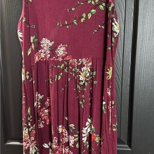 Floral Burgundy Dress